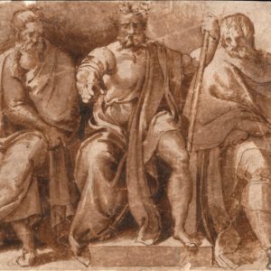 Baccio Bandinelli (Atribuido) - Tres sabios de la antigüedad. Dibujo de la Escuela Italiana del Siglo XVI.
