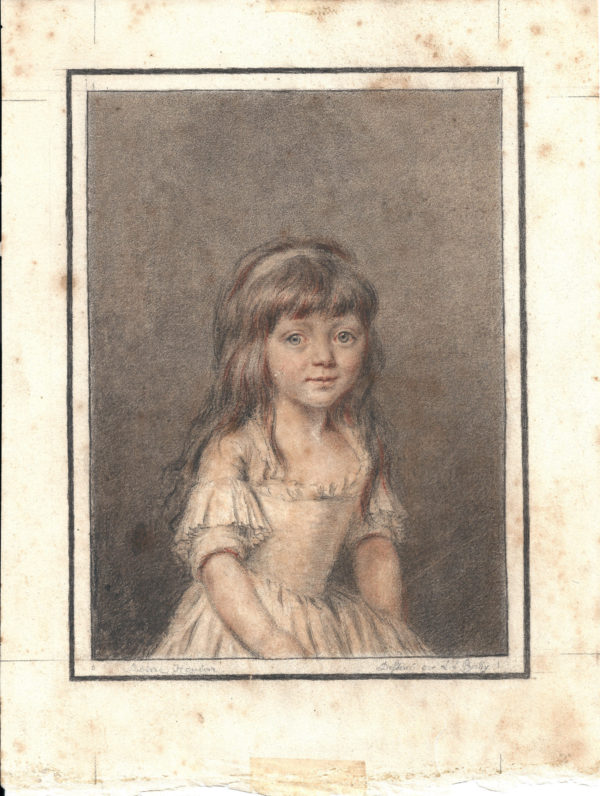Luis Leopold Boilly - Retrato de Sabine Houdon. Dibujo de la Escuela Francesa del Siglo XVIII.