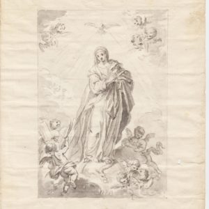 Pluma y aguada sobre papel. Dibujo de la Escuela de Pintura Española Siglos XVIII y XIX.