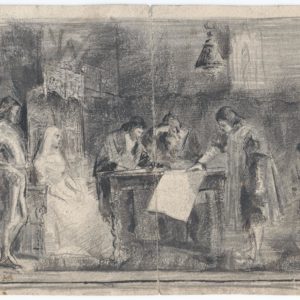 Lápiz sobre papel. Dibujo de la Escuela de Pintura Española Siglo XIX.