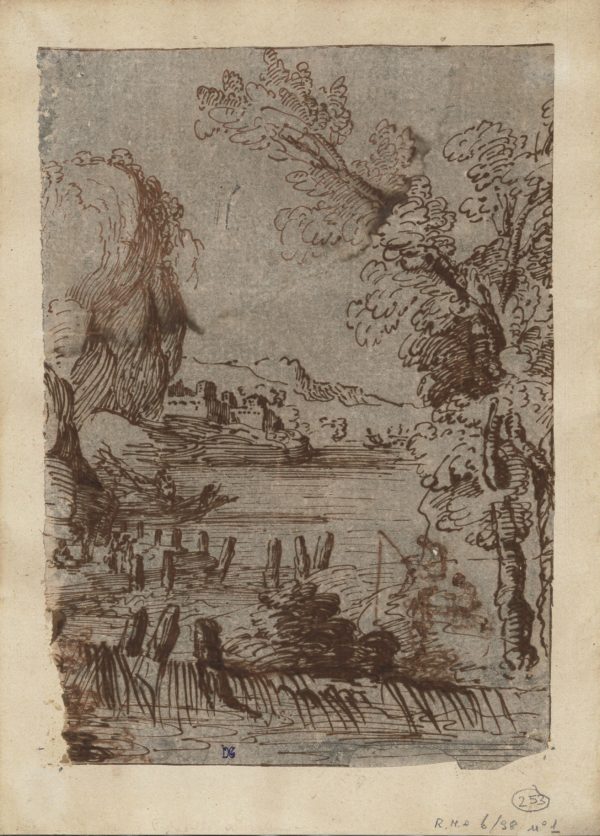 Giovanni Francesco Barbieri (Guercino) – Paisaje marino con personajes