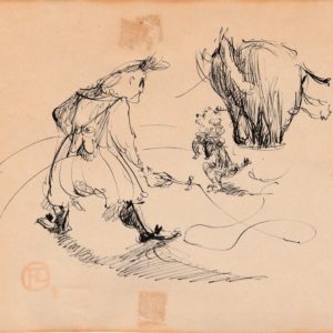 Henri de Toulouse Lautrec - Escena en el Nouveau Cirque. Dibujo de la Escuela Francesa del Siglo XIX.