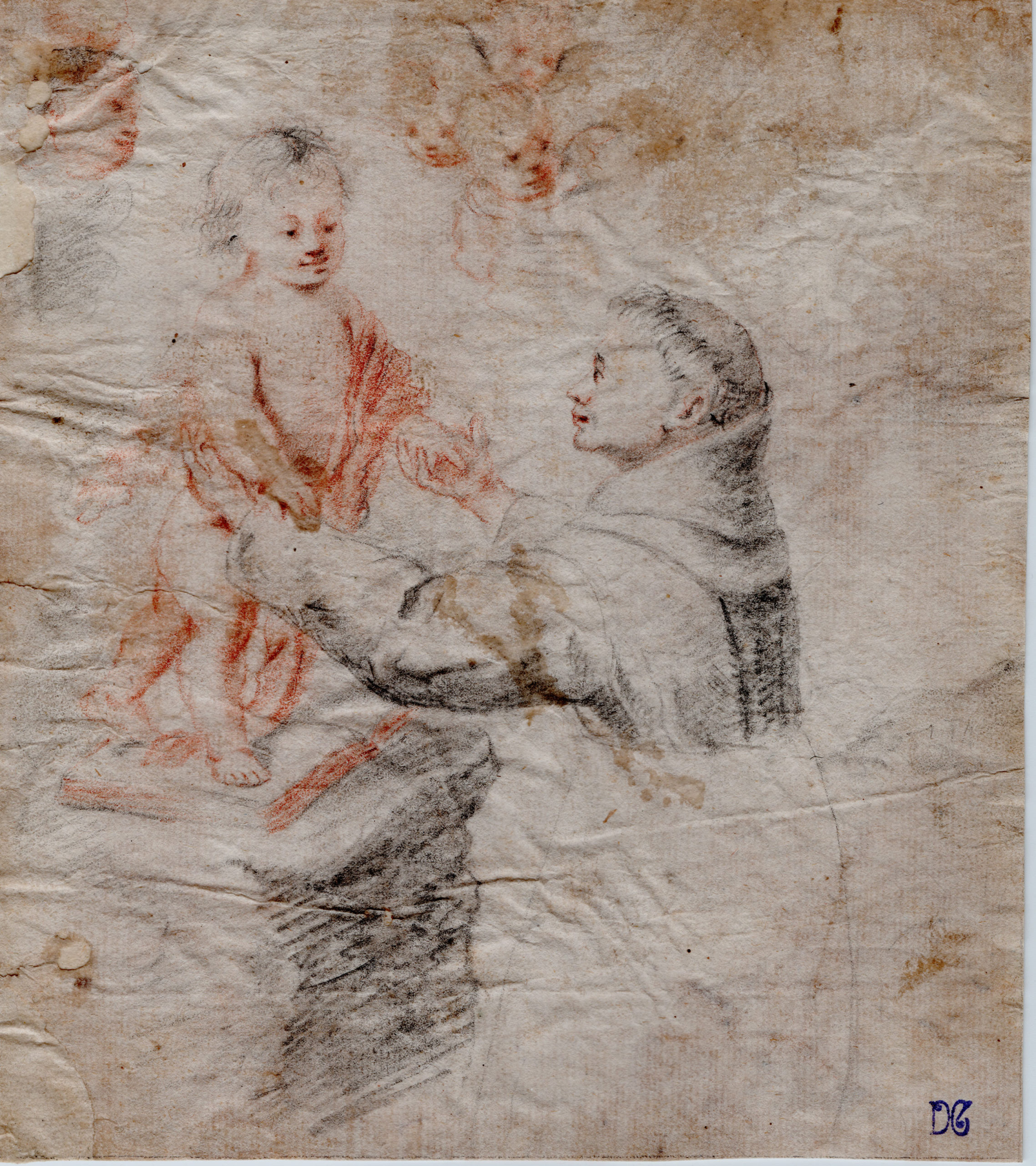 Bartolome Murillo - Aparición del niño a San Padua - pintura y dibujo